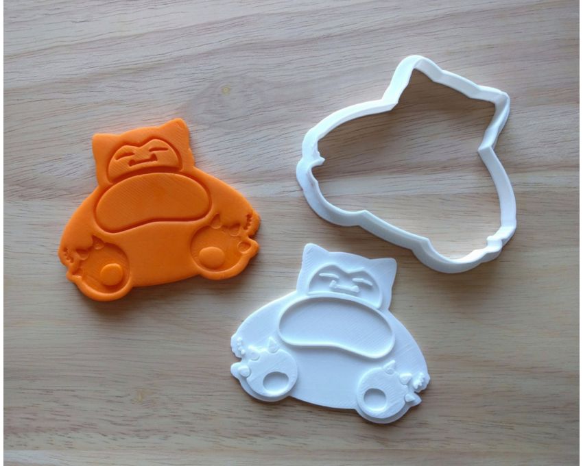 Snorlax Cookie Cutter and Stamp Set. Pokemon Cookie Cutter