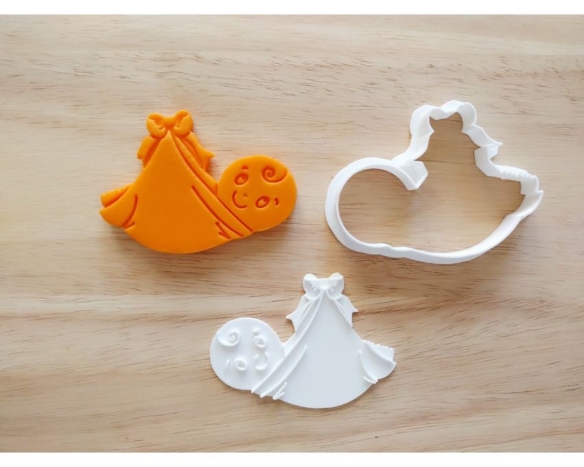 Baby Boy Cookie Cutter and Stamp Set. Baby Shower Cookie Cutter