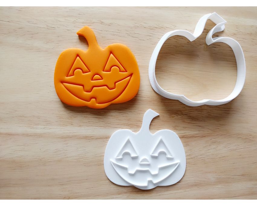 Pumpkin Cookie Cutter and Stamp Set. Halloween Cookie Cutter