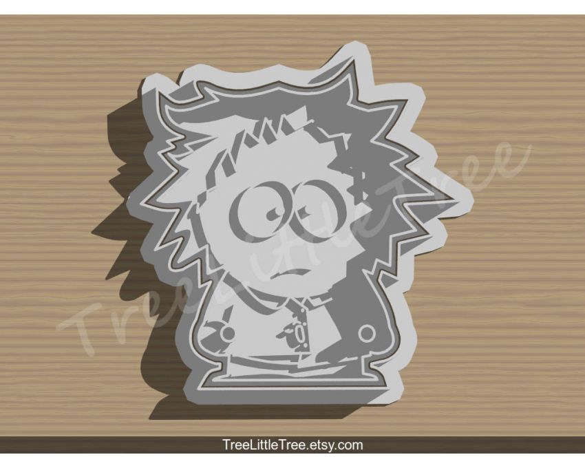 South Park Tweek Tweak Cookie Cutter and Stamp Set. Cartoon Cookie Cutter