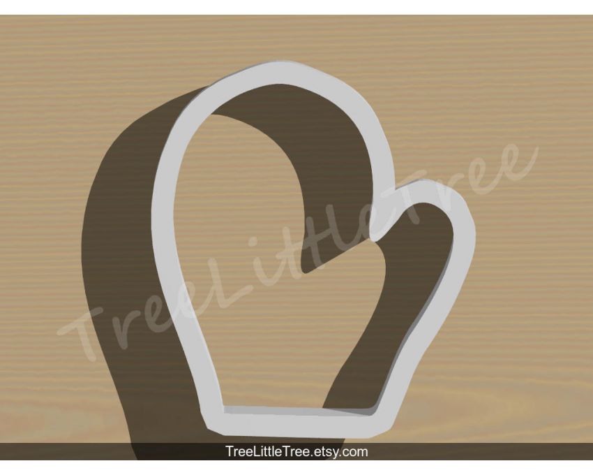 Mitten Style 1 Cookie Cutter. Christmas Cookie Cutter
