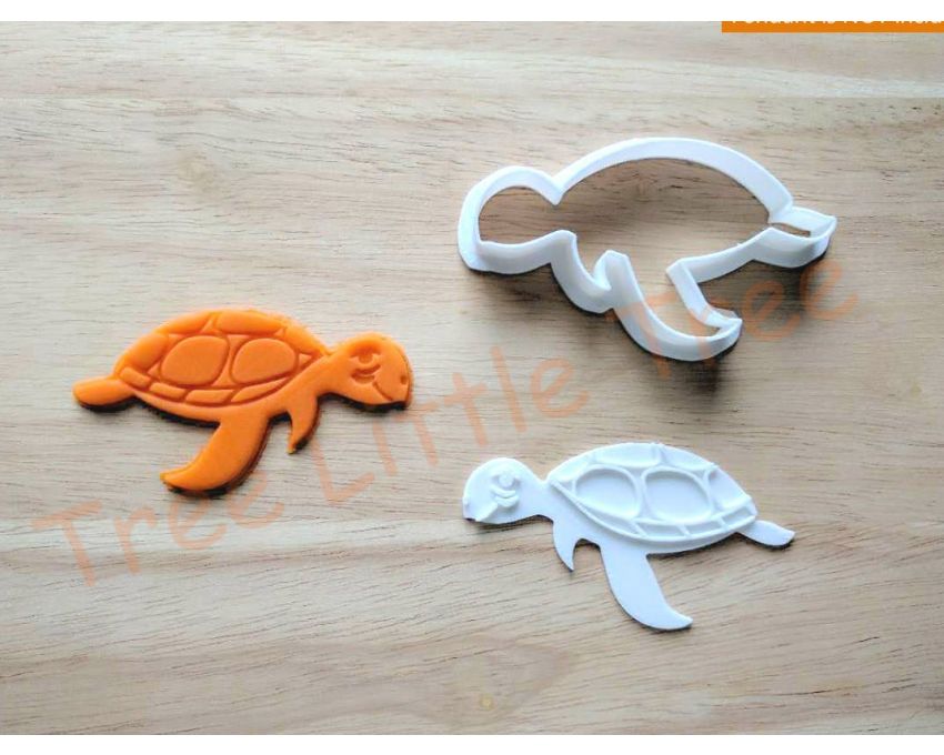 Sea Turtle Cookie Cutter and Stamp Set. Animal Cookie Cutter