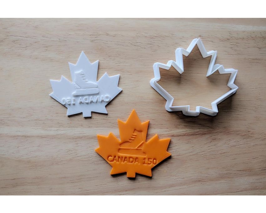 Skating Cookie Cutter and Stamp Set. Canada Cookie Cutter