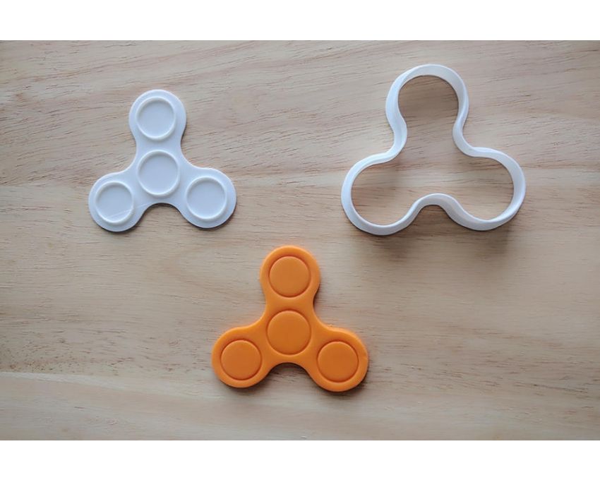 Fidget Spinner Cookie Cutter and Stamp Set. Toy Cookie Cutter