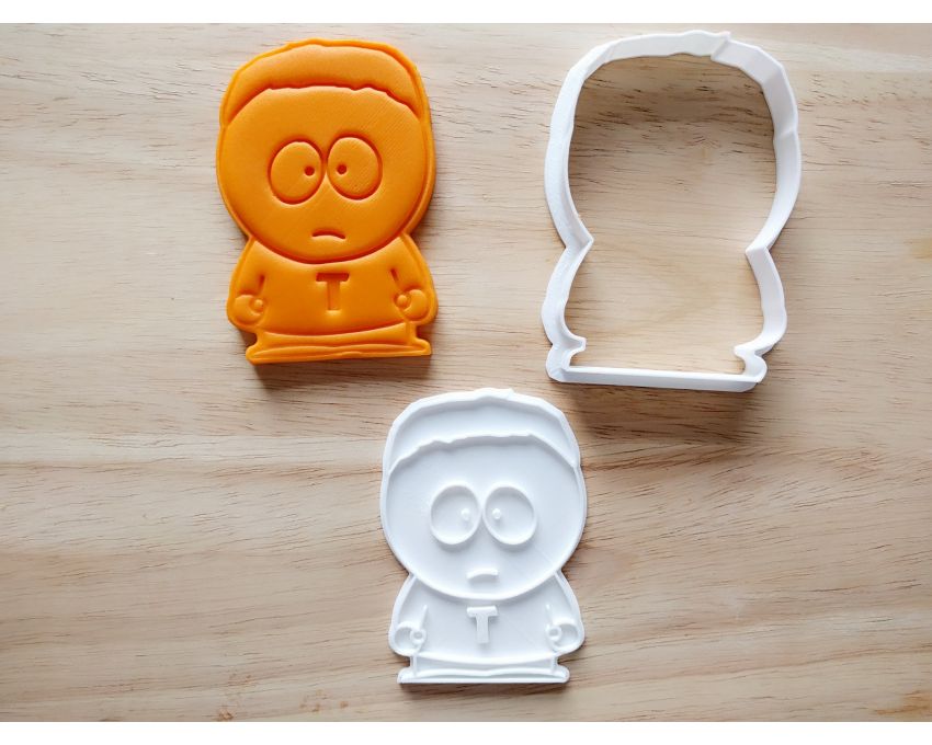 South Park Token Black Cookie Cutter and Stamp Set. Cartoon Cookie Cutter