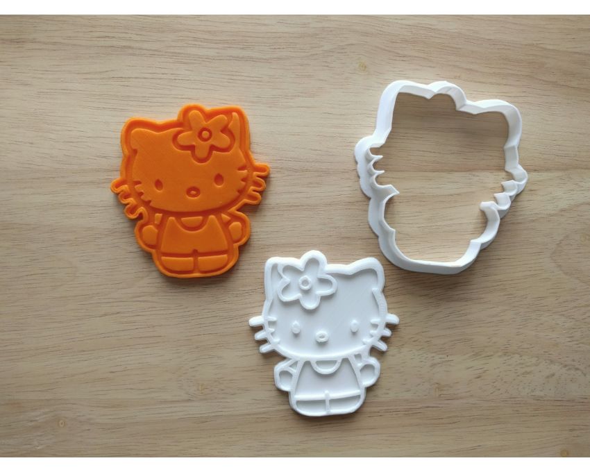 Hello Kitty Cookie Cutter and Stamp Set. Cartoon Cookie Cutter