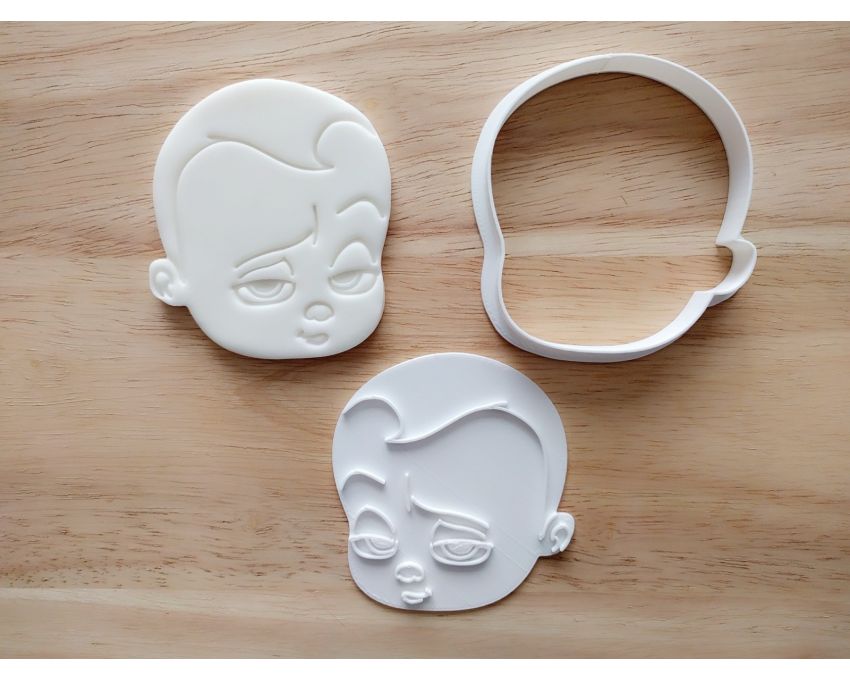 Boss Baby Cookie Cutter and Stamp Set. Cartoon Cookie Cutter