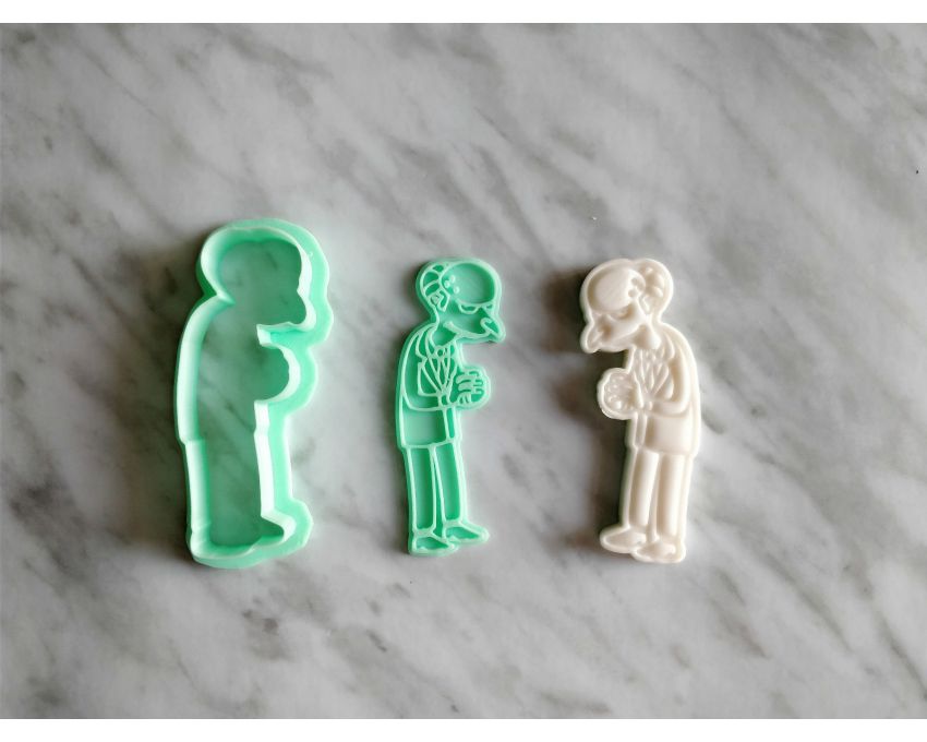 Mr. Burns cookie Cutter and Stamp Set. Simpson Family Cookie Cutter. Cartoon Cookie Cutter