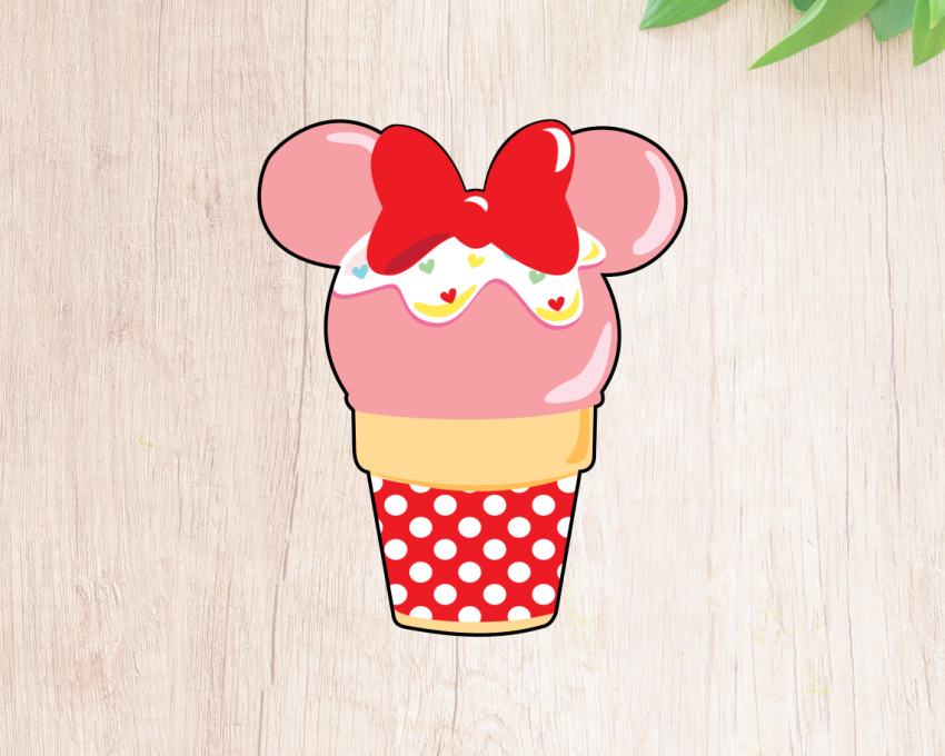 Minnie Mouse Ice Cream Cookie Cutter. Summer Cookie Cutter