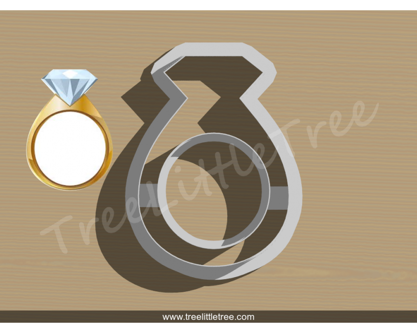 Engagement Ring Style 1 Cookie Cutter. Wedding Cookie Cutter, Engagement Cookie Cutter