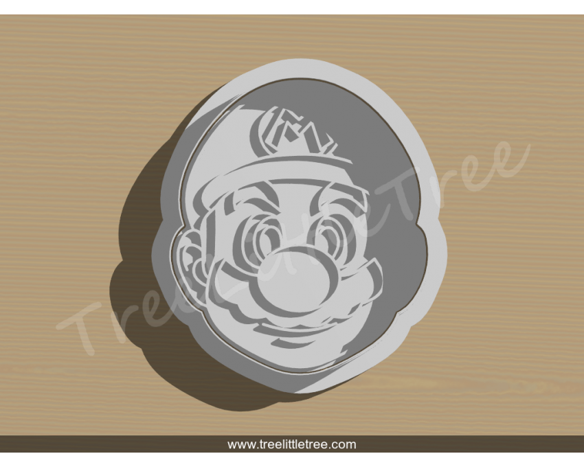 Super Mario Head Cookie Cutter and Stamp Set. Super Mario Cookie Cutter