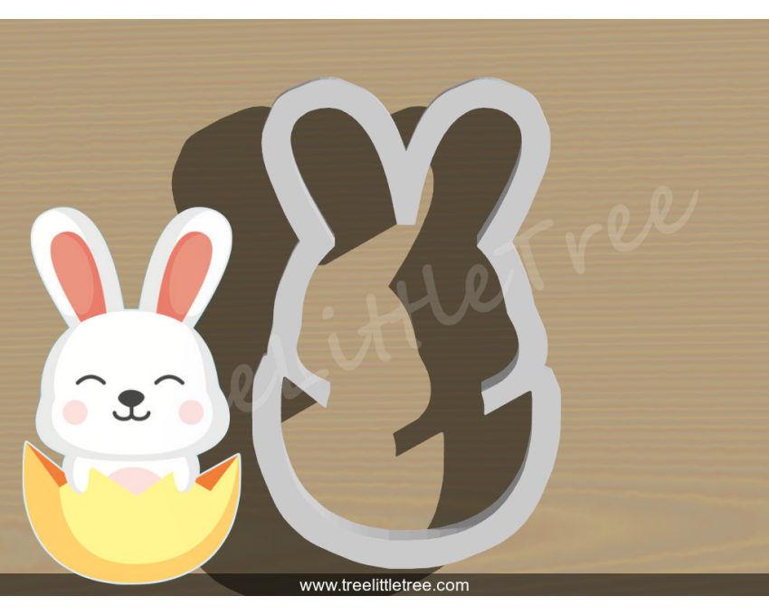Bunny in Egg Cookie Cutter. Easter Cookie Cutter