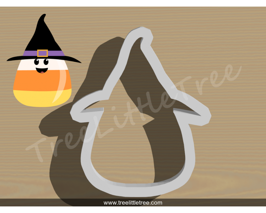 Candy Corn with Witch Hat Cookie Cutter. Halloween Cookie Cutter. 