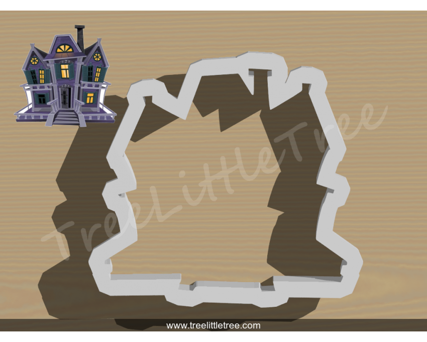 Haunted House Cookie Cutter. Halloween Cookie Cutter. 