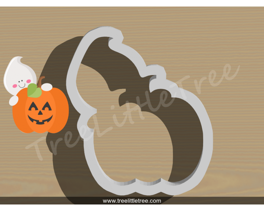Pumpkin with Boo Cookie Cutter. Halloween Cookie Cutter. 
