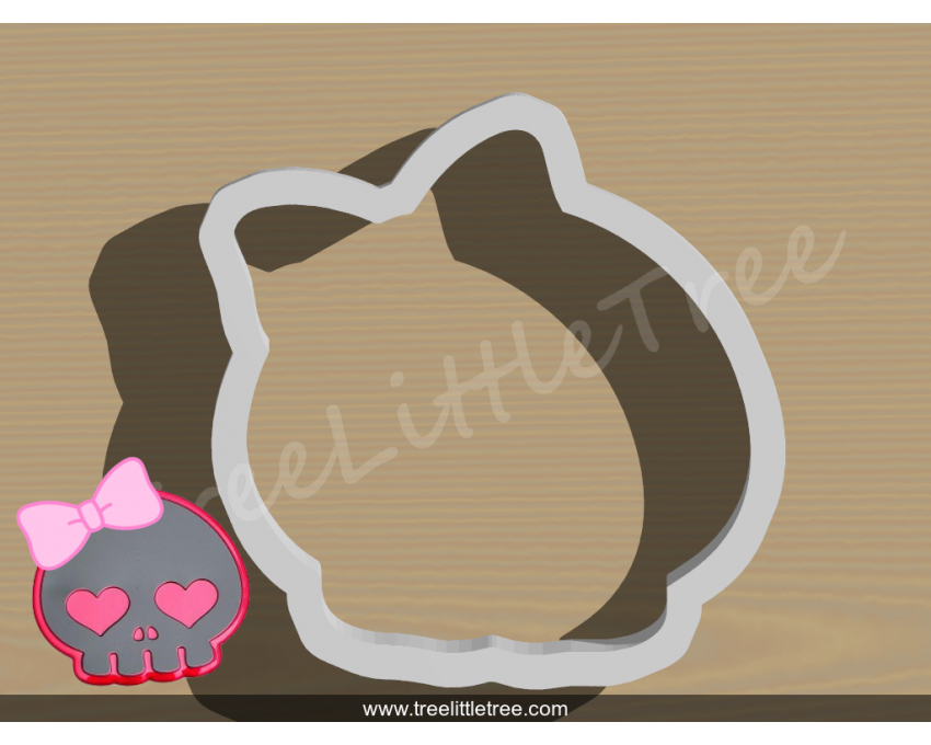 Skull with Bow Cookie Cutter. Halloween Cookie Cutter. 