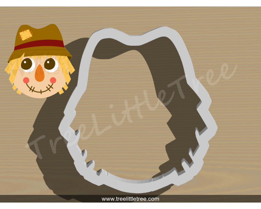 Cute Scarecrow Head Cookie Cutter. Fall Season Cookie Cutter. Halloween Cookie Cutter