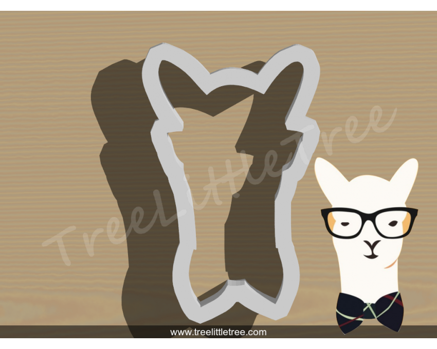 Llama with Tie Cookie Cutter. Animal Cookie Cutter