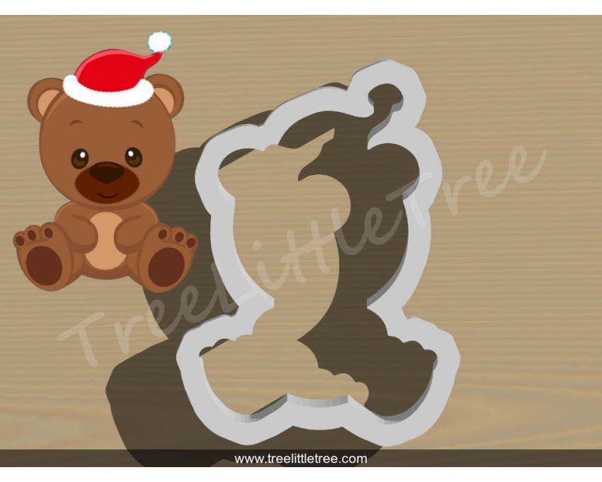 Christmas Bear Cookie Cutter. Christmas Cookie Cutter.  Animal Cookie Cutter