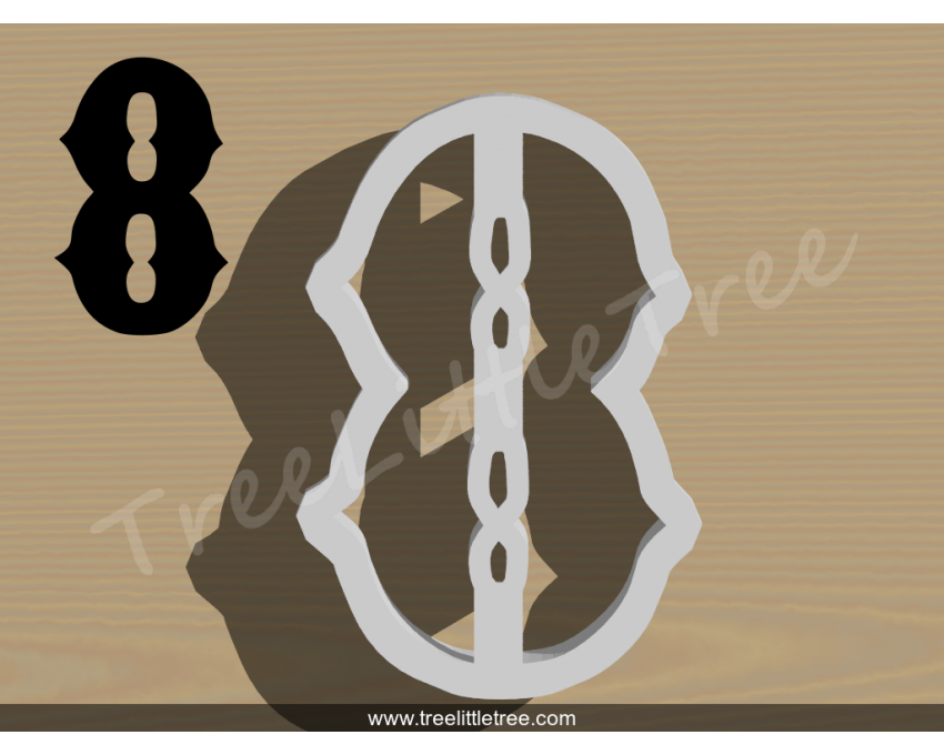 Carnival Number Eight Cookie Cutter. Number Cookie Cutter