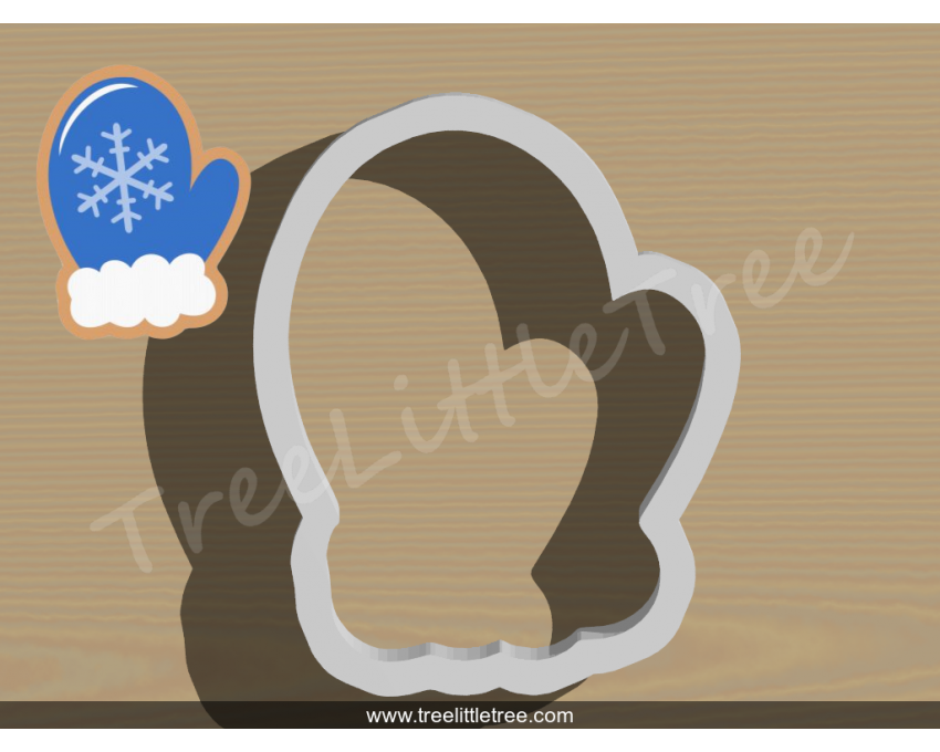 Mitten Style 2  Cookie Cutter. Christmas Cookie Cutter