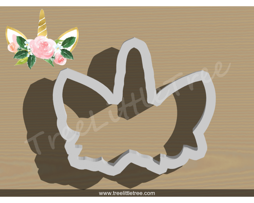 Floral Unicorn Style 1 Cookie Cutter. Unicorn Cookie Cutter