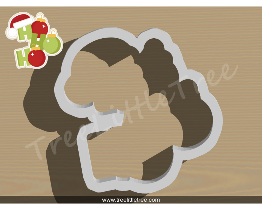 HoHoHo Cookie Cutter. Christmas Cookie Cutter.  Animal Cookie Cutter