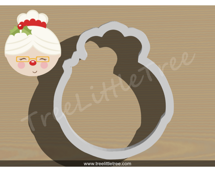 Christmas Mrs Santa Claus Cookie Cutter. Christmas Cookie Cutter. 