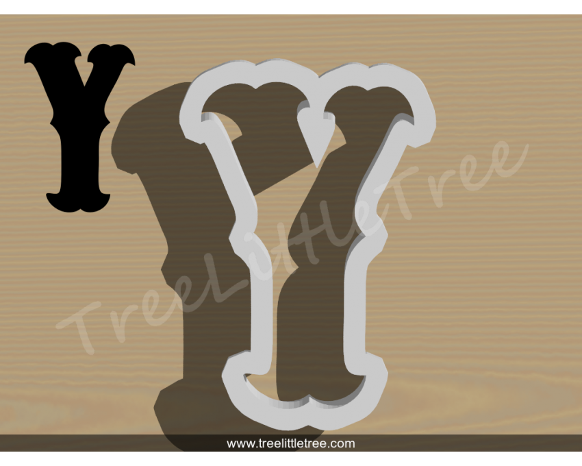 Carnival Letter Y Cookie Cutter. Alphabet Cookie Cutter