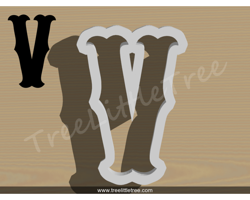 Carnival Letter V Cookie Cutter. Alphabet Cookie Cutter