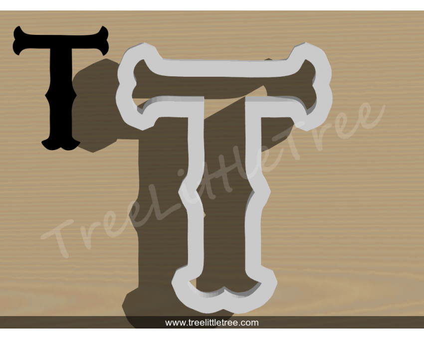 Carnival Letter T Cookie Cutter. Alphabet Cookie Cutter
