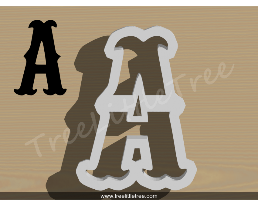 Carnival Letter A Cookie Cutter. Alphabet Cookie Cutter