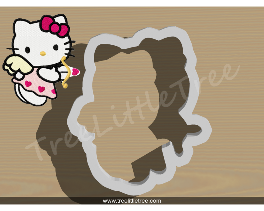 Cupid Hello Kitty Cookie Cutter. Valentine's day Cookie Cutter. Hello Kitty Cookie Cutter