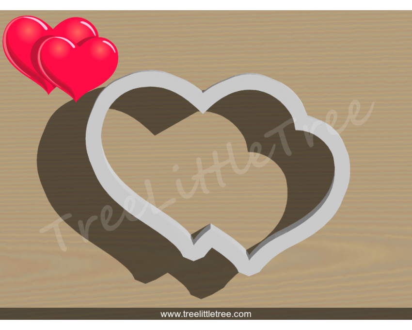Double Heart Cookie Cutter. Valentine's day Cookie Cutter