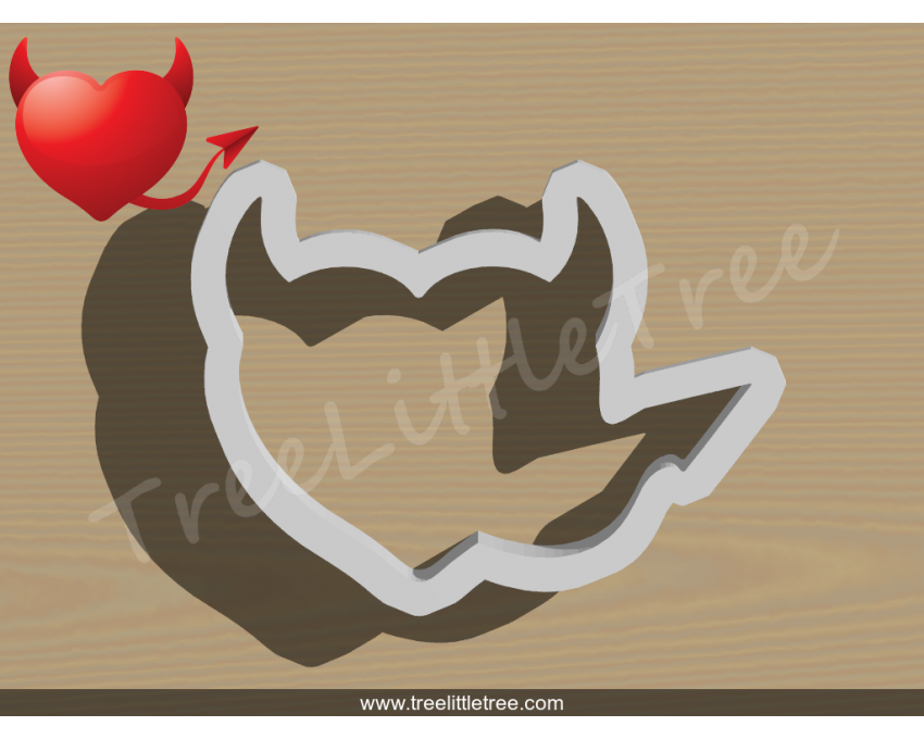 Evil Heart Cookie Cutter. Valentine's day Cookie Cutter