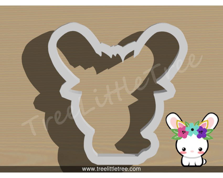 Floral Cute Bunny Cookie Cutter. Easter Cookie Cutter. Animal Cookie Cutter