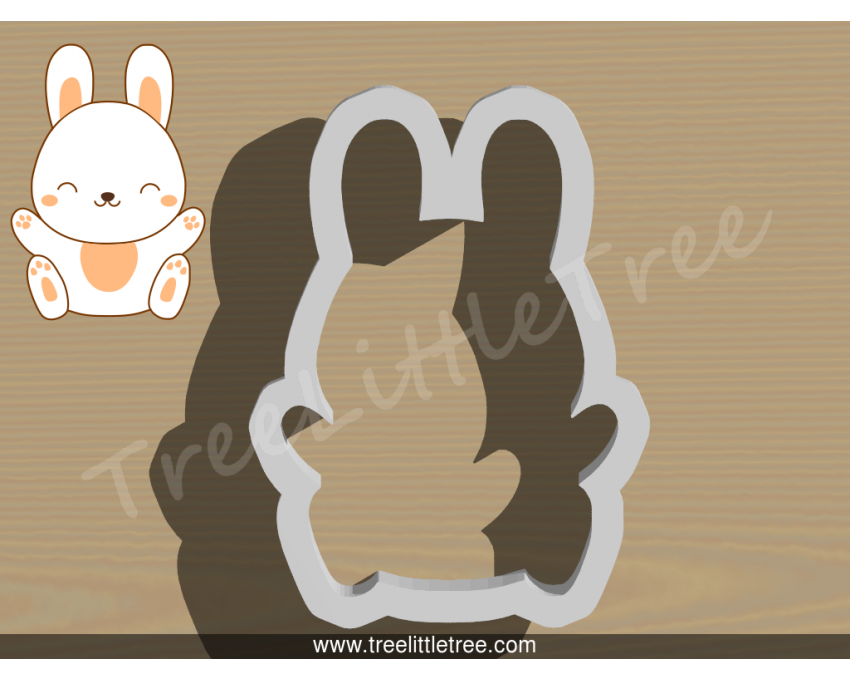Happy Bunny Cookie Cutter. Easter Cookie Cutter. Animal Cookie Cutter