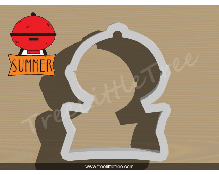 BBQ Grill Plaque Cookie Cutter. Summer Season Cookie Cutter. BBQ Cookie Cutter