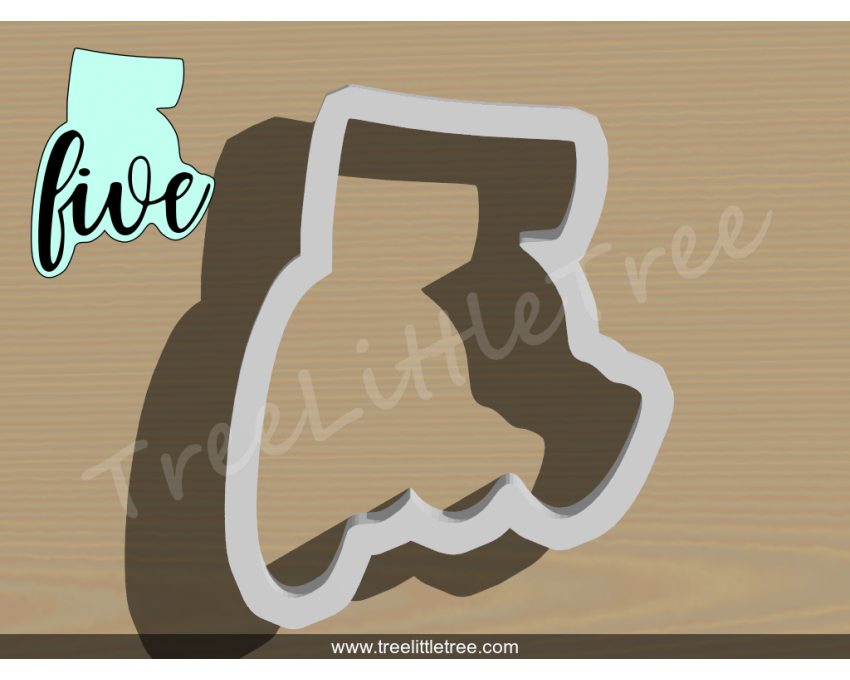 Lettered Number Five Cookie Cutter. Number Cookie Cutter