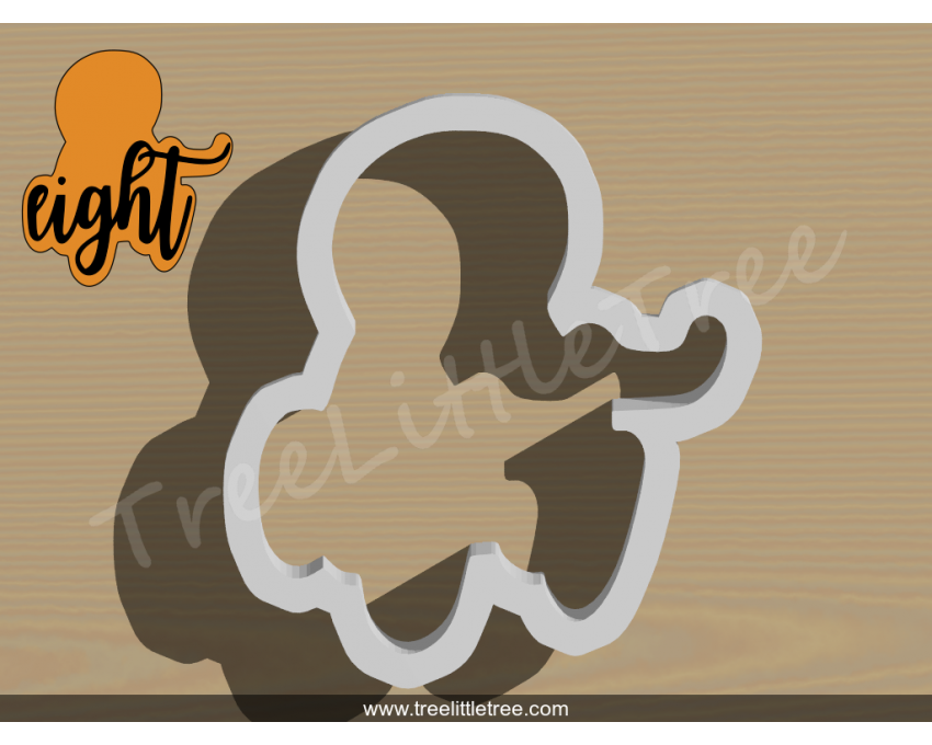 Lettered Number Eight Cookie Cutter. Number Cookie Cutter