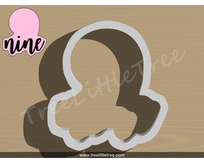 Lettered Number Nine Cookie Cutter. Number Cookie Cutter