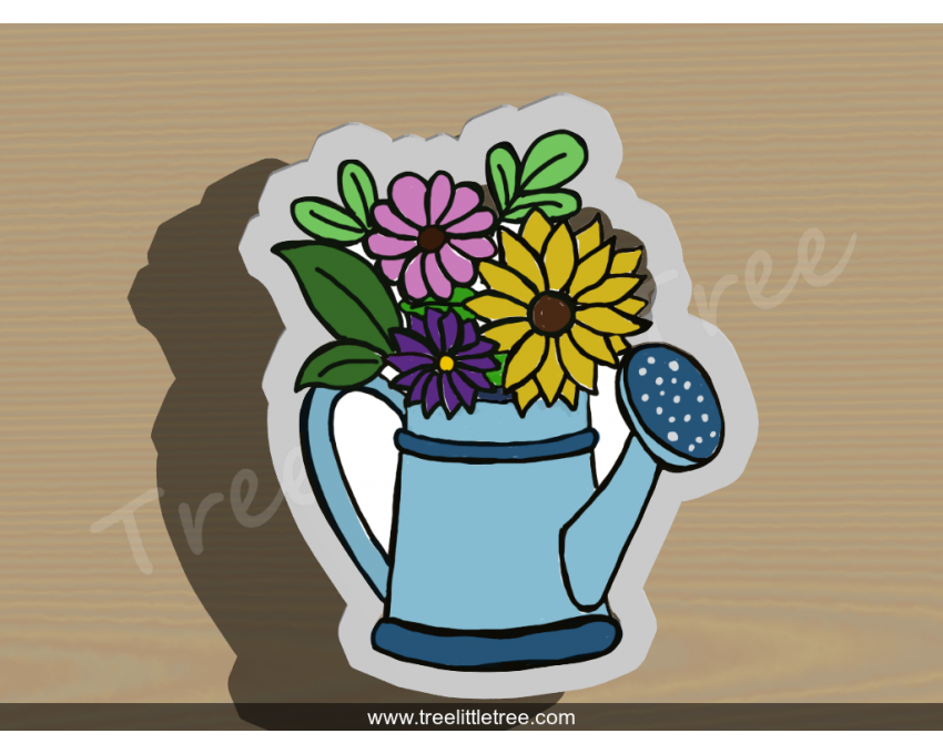 Floral Watering Can Cookie Cutter. Garden Theme Cookie Cutter