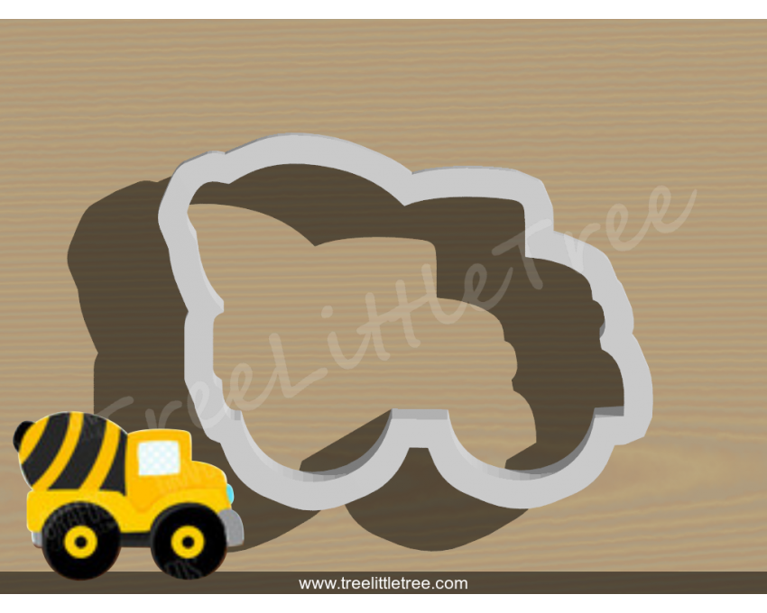 Concrete Agitator Truck Cookie Cutter. Car Cookie Cutter. Construction Truck Cookie Cutter