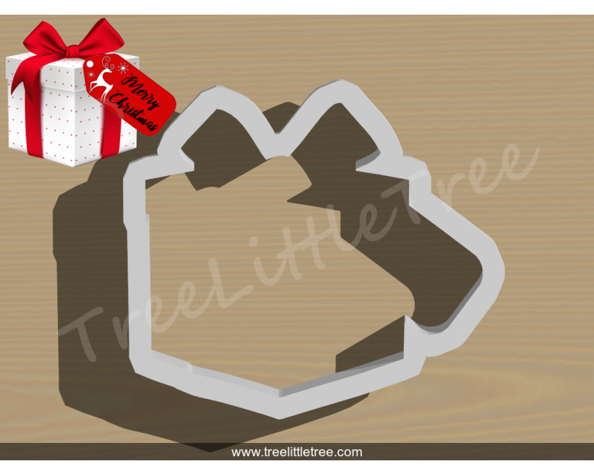 Gift Box with Tag Cookie Cutter. Christmas Cookie Cutter. Holiday Cookie Cutter