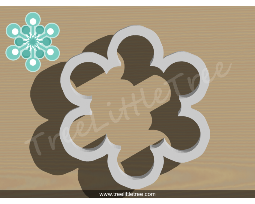 Snowflake Style 2  Cookie Cutter. Christmas Cookie Cutter