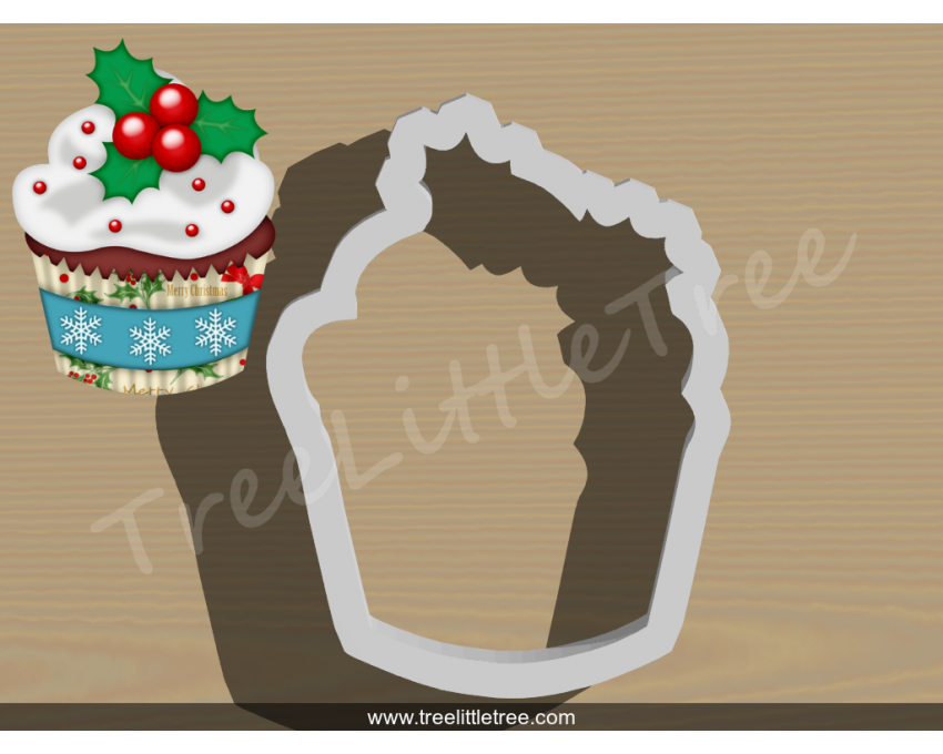 Christmas Cupcake Cookie Cutter. Christmas Cookie Cutter