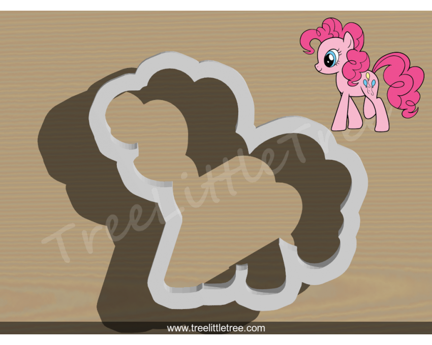 Pinkie Pie Cookie Cutter. My Little Pony Cookie Cutter.  Cartoon Cookie Cutter
