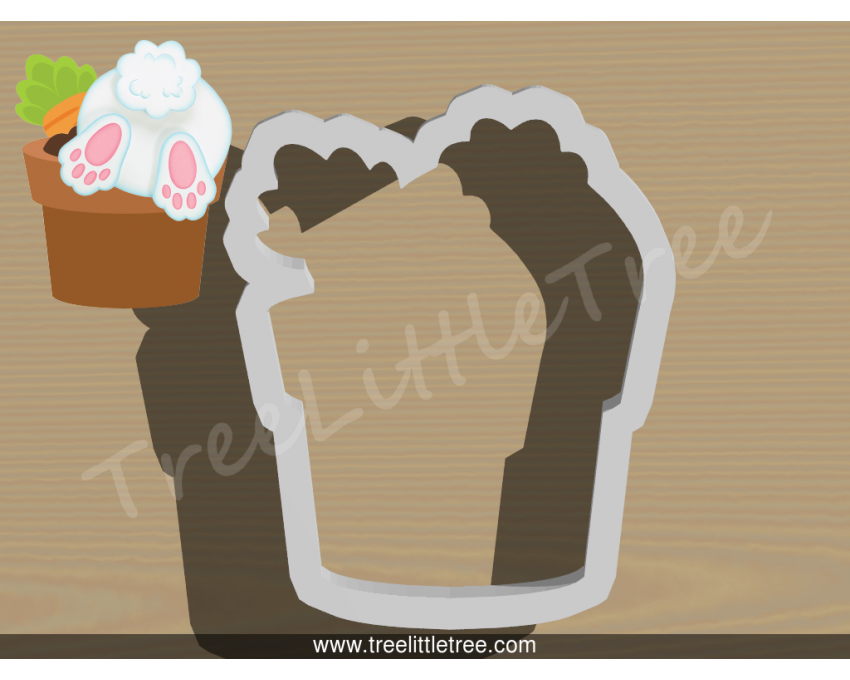 Bunny in Carrot Pot Cookie Cutter. Easter Cookie Cutter. Animal Cookie Cutter