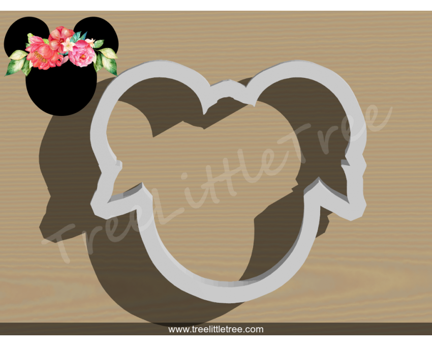 Floral Mickey Cookie Cutter. Cartoon Cookie Cutter. Disney Cookie Cutter