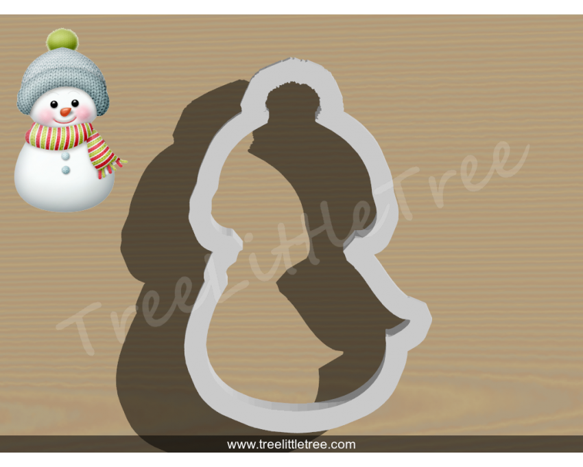Snowman with Hat  Style 2 Cookie Cutter. Christmas Cookie Cutter